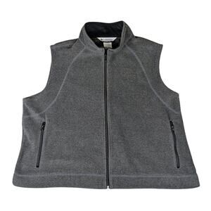Columbia Fleece Vest Womens 3X Charcoal Gray Lightweight Full Zip